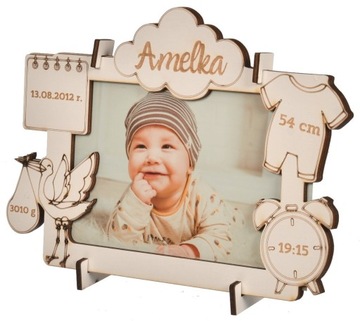 METRYCZKA RAMKA NA ZDJĘCIE GRAWER CHRZEST