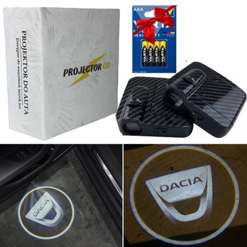 DACIA 2X PROJEKTOR LED LOGO HOLOGRAM ŚWATŁO BEZPRZEWODOWE LAMPKA DO AUTA