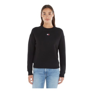 TOMMY HILFIGER BLUZA DAMSKA TJW BXY BADGE CREW EXT CZARNA r.XS