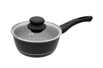 GARNEK RONDELEK Z POKRYWKĄ 1,2L GAZ INDUKCJA WSZYSTKIE KUCHENKI CZARNY 16cm