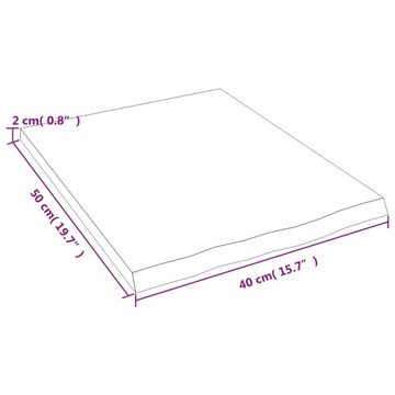 vidaXL Столешница для ванной комнаты Светло-коричневая, 40x50x2 см, массив дерева