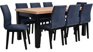 Drewniany stół 90x170/250 i 8 krzeseł DO SALONU