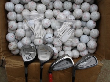 ZESTAW POCZĄTK. GOLFISTY 4 kije,50 piłek TEE, LEWE