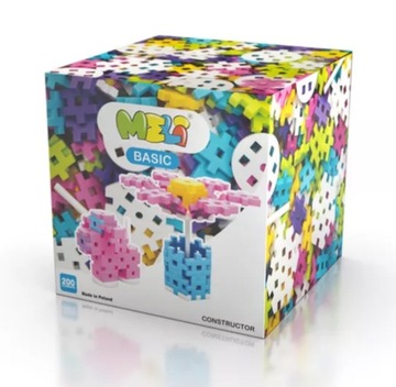 MELI BASIC CONSTRUCTOR PINK 50060 WAFLE KLOCKI 200 elementów