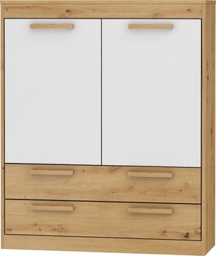 meble EMAX 26 regał N2D2S dąb artisan/biały połysk