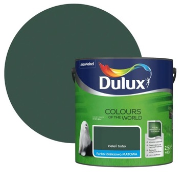 DULUX KOLORY ŚWIATA FARBA LATEKSOWA ŚCIENNA Zieleń Boho 2,5L