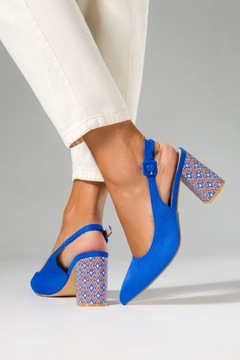 ТУФЛИ ЖЕНСКИЕ НА ДЕКОРАТИВНОМ КАБЛУКЕ, МОДНЫЕ, ОТКРЫТЫЙ КАБЛУК, ЛЕГКИЕ, размер 39.