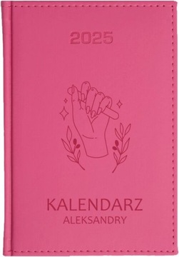 Ежедневник-КАЛЕНДАРЬ-КНИГА А5 2025 С ГРАВИРОВКОЙ ЛОГОТИПА - розовый