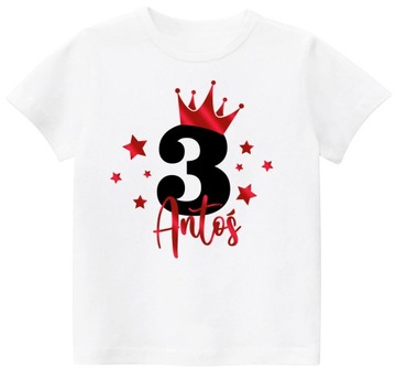 Koszulka T-SHIRT URODZINY 3 LATA IMIĘ r. 110