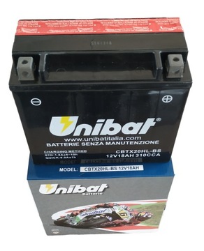 Akumulator UNIBAT CBTX20HL-BS YTX20HL-BS 18Ah 310A