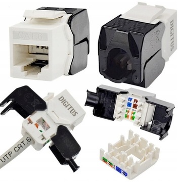Gniazdo Keystone RJ45 UTP kat.6 beznarzędziowe