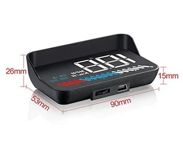 Wyświetlacz projektor na szybe LCD HUD OBD2 GPS M7