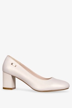 ТУФЛИ ЖЕНСКИЕ НА ДЕКОРАТИВНОМ КАБЛУКЕ, ЖЕМЧУГ, КОЖАНАЯ Стелька, размер 36