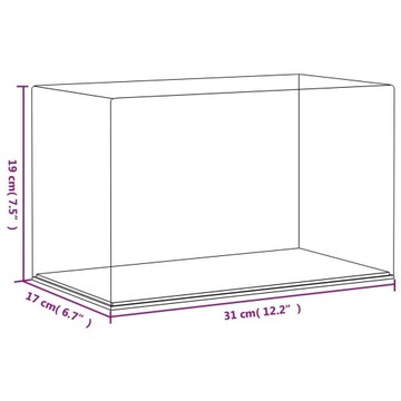 vidaXL Коробка-витрина Прозрачная 31x17x19 см, акрил