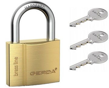GERDA KŁÓDKA MOSIĘŻNA KMZ BRASS LINE 40 S4010 3 KLUCZE