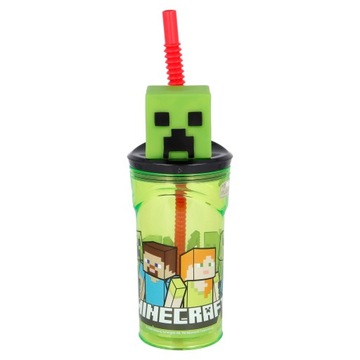 MINECRAFT kubek ze słomką FIGURKA 3D 360ml