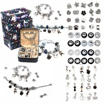 ZESTAW DO ROBIENIA BRANSOLETEK KORALIKI CHARMS