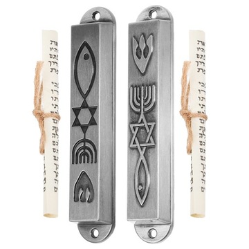 2 ШТ. МЕТАЛЛИЧЕСКИХ УКРАШЕНИЙ Надпись МЕЗУЗЫ