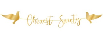 Воздушные шары, салфетки, золотые украшения для крещения НАБОР