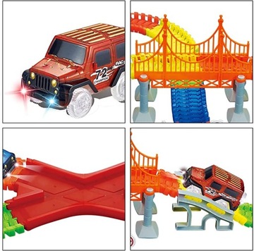 TOR SAMOCHODOWY ŚWIECĄCY 360el + 2 AUTKA MAGIC TRACKS MOST 1808