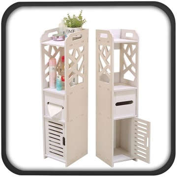 ПОЛКА ДЛЯ ВАННОЙ С ДЕРЖАТЕЛЕМ ДЛЯ БУМАГИ КОСМЕТИКА, АЖУРНЫЙ СТОЙБИК БЕЛЫЙ