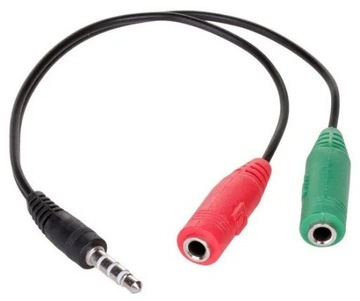 Rozgałęznik Mini Jack 4pin - 2x mikrofon słuchawki