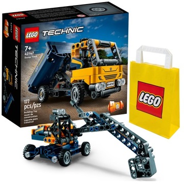 KLOCKI LEGO | TECHNIC 42147 2 w 1 WYWROTKA KOPARKA AUTA SAMOCHODY + TORBA
