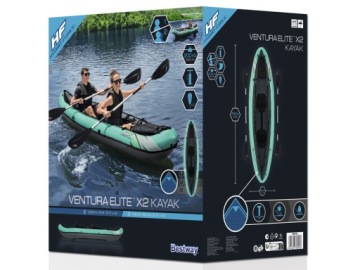 2-местная надувная лодка Bestway Kayak Ventura Elite X2 с веслами Hydro Force 65052