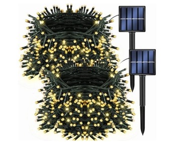 GIRLANDA LAMPKI SOLARNE OGRODOWE 200LED 2 szt