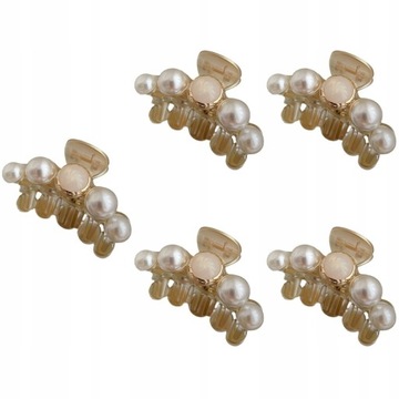 5PCS Hair Claw Clip akrylowe włosy klip Pearl