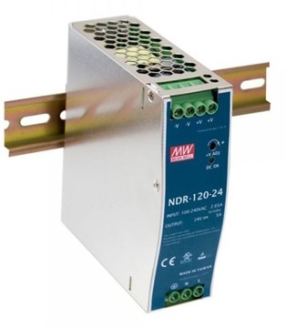 ZASILACZ 24V 5A 120W MEAN WELL NDR-120-24 NA SZYNĘ