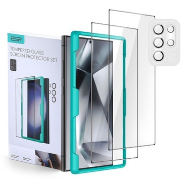 ESR SZKŁO HARTOWANE DO ETUI + NA APARAT DO GALAXY S24 ULTRA - APLIKATOR