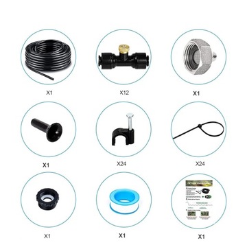 ВОДЯНАЯ ЗАВЕСА ТУМАННЫЙ СПРИНКЕР 12 м КОМПЛЕКТ ДЛЯ ПОЛИВАНИЯ САДОВОГО КОНДИЦИОНИРОВАНИЯ