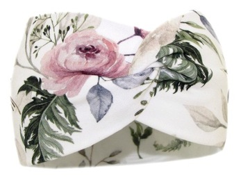 OPASKA NIEMOWLĘCA NA GŁOWĘ USZY DLA DZIEWCZYNKI 42-46cm WILD ROSES