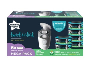 SANGENIC WKŁADY DO KOSZA TOMMEE TIPPEE - 6 SZTUK !