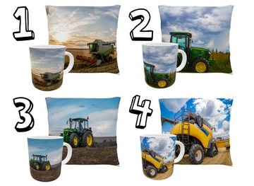 KUBEK PODUSZKA FARMING TRAKTORY Z IMIENIEM