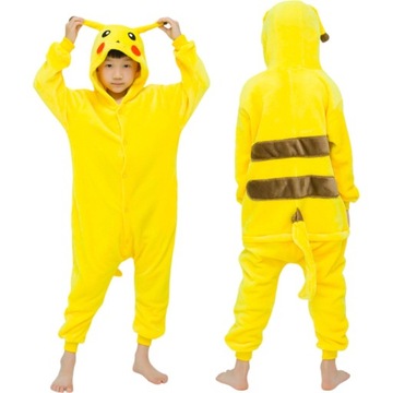 PIKACHU STRÓJ KIGURUMI PIŻAMA KOSTIUM NA BAL PRZEBIERAŃCÓW ONESIE 116 / 122