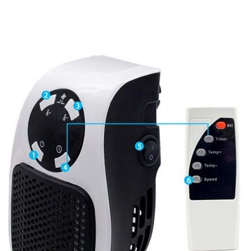 Мини ЭЛЕКТРИЧЕСКИЙ ОБОГРЕВАТЕЛЬ МАЛЕНЬКИЙ МОЩНЫЙ ДЛЯ ДОМА 500ВТ