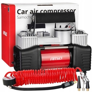 KOMPRESOR SPRĘŻARKA POWIETRZA DWUTŁOKOWA WYDAJNA 12V 60L/MIN 10BAR