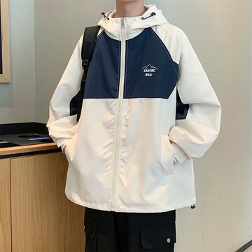 Men Jackets Hooded Zipper Windproof Jacket Couple