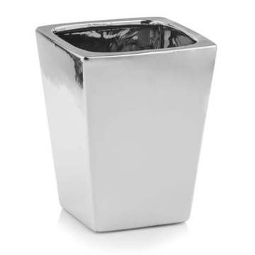 Srebrna osłonka na doniczkę wys. 23 cm glamour