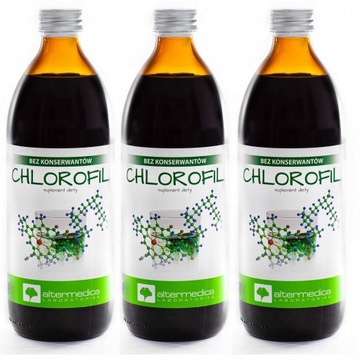 CHLOROFIL W PŁYNIE 3x 500ml Detoks OCZYSZCZANIE