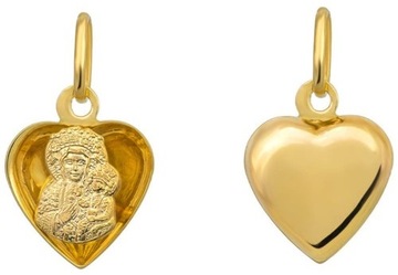 Złoty Łańcuszek Damski Singapur z Medalikiem Serce pr 585 Grawer Gratis