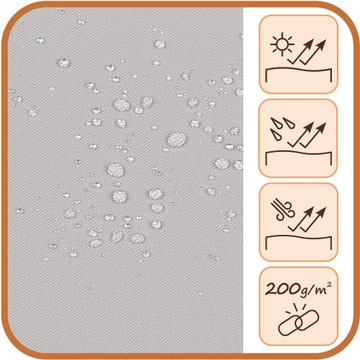 ZASŁONA TARASOWA OGRODOWA ZASŁONY TARASOWE OGRODOWE T 155x280 jasnoszara