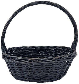KOSZ WIKLINOWY MOCNY CZARNY KOSZE PREZENTOWE 38 cm L