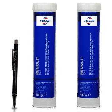 2 x FUCHS RENOLIT LX 3 SMAR LITOWY EP NLGI 3 KARTUSZ 400g DYSTRYBUTOR
