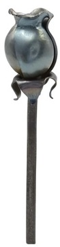 Kuty pąk róży mały elementy kute (H 55 x 32 mm)