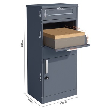 ЯЩИК ДЛЯ КУРЬЕРСКИХ ПИСЬМОВ ПОСЫЛОК XXL почтовый ящик большой вместимости