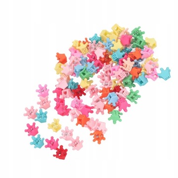 100шт мини-заколки для волос с короной, разноцветные k