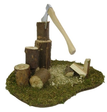 Pniak do rąbania z siekierą- do figur o wys. 15cm